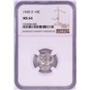 Image 1 : 1945-D Mercury Dime Coin NGC MS64