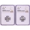 Image 1 : Lot of (2) 1941 Mercury Dime Coins NGC MS65