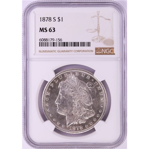 1878-S $1 Morgan Silver Dollar Coin NGC MS63