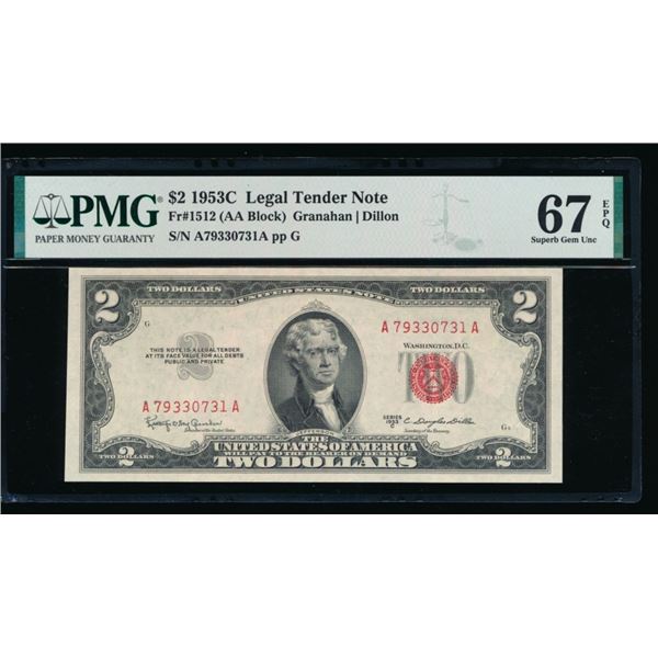 1953C $2 Legal Tender Note PMG 67EPQ