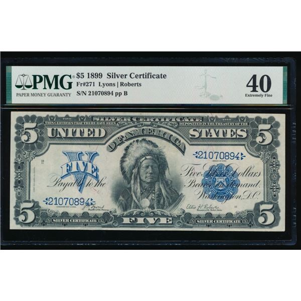 1899 $5 Chief Silver Certificate PMG 40