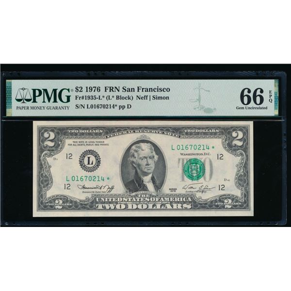 1976 $2 STAR San Francisco FRN PMG 66EPQ