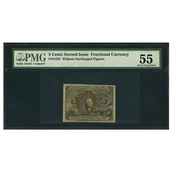 5 Cent Second Issue Fractional PMG 55