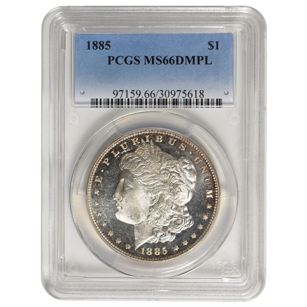 1885 $1 Morgan Silver Dollar PCGS MS66DMPL