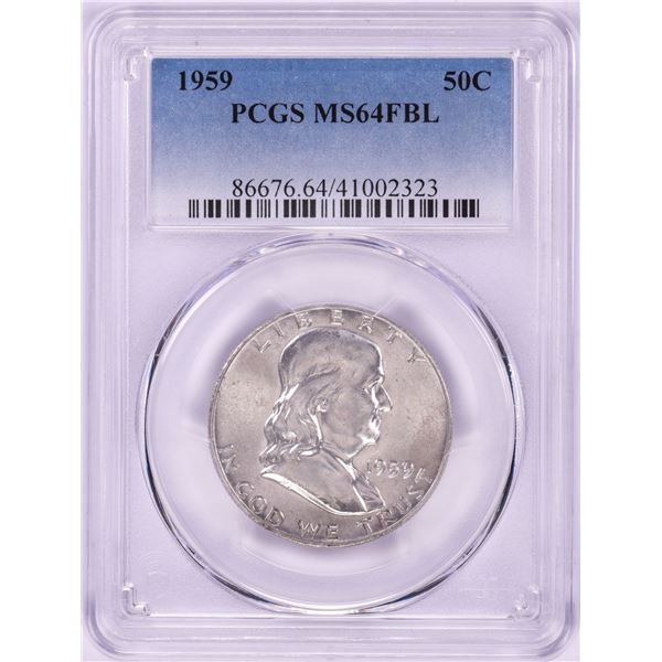 1959 Franklin Half Dollar Coin PCGS MS64FBL
