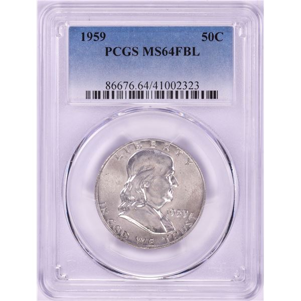 1959 Franklin Half Dollar Coin PCGS MS64FBL