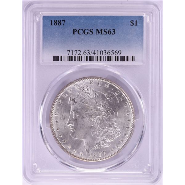 1887 $1 Morgan Silver Dollar Coin PCGS MS63