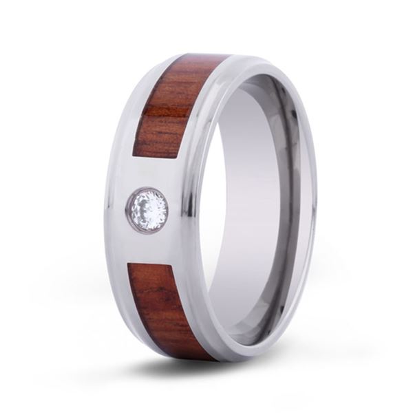 Gift Certificate for 1 Men's Hawaiian Koa Stone with CZ Titanium Ring