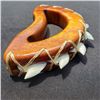 Image 2 : 6 X 3'' Hawaiian Koa Knuckle Duster with Tiger Shark Teeth Gloss