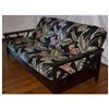 Image 1 : Futon, Table w/ 4 Chairs, Round Metal Wood Shelf & Vases