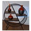 Image 3 : Futon, Table w/ 4 Chairs, Round Metal Wood Shelf & Vases