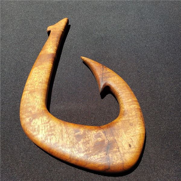 10 1/2" X 5 1/4" Hawaiian Hook, Made Of Koa