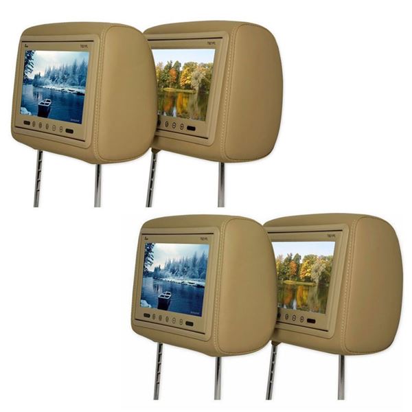 (4) BPH-951 9" TFT Car Headrest Monitors, (beige) New in box!