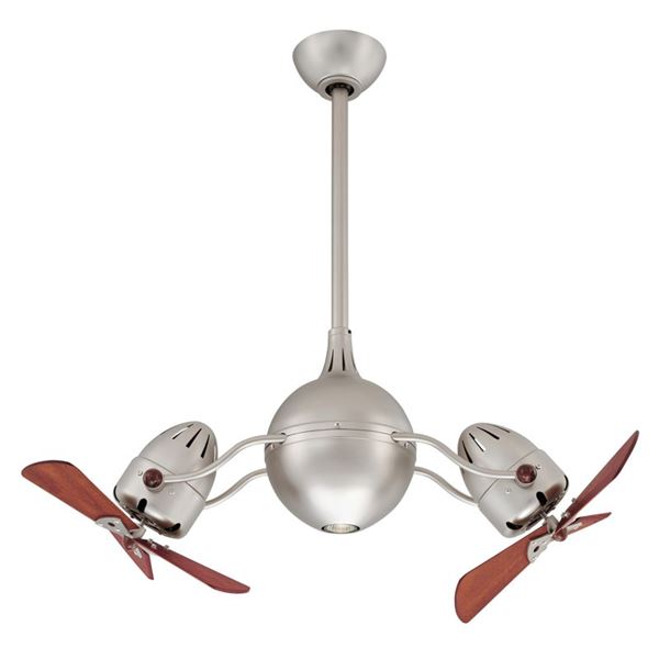 Atlas Acqua AC-MGD2, Chrome with Wood Blades Rotational Ceiling Fan