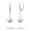 Image 1 : Set of Sterling Silver Origami Crane Earrings New