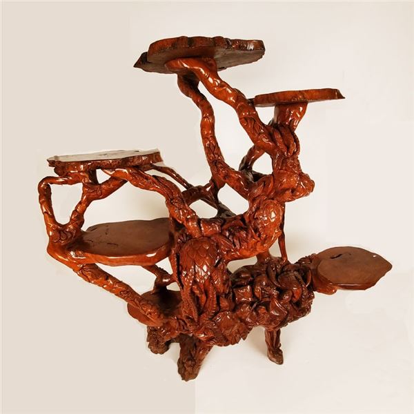 Dog the Bounty Hunters! Beautifully Carved 5 tiered floating Shelf.
