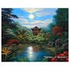 Image 1 : "Garden of Serenity" Framed Painting by Walfrido Garcia 21" x 26 1/4"