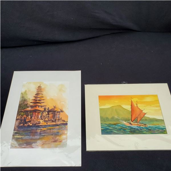 Set of (2): (1) 14 x 11'' , (1) 16 x 12'' Watercolor paintings by Jimi Tablante