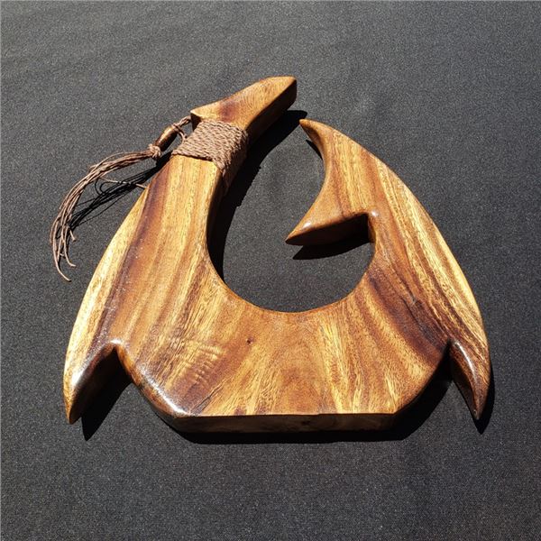 Monkey Pod Hook, Koa Fish Hook Necklaces, Hawaiian Koa Helmet