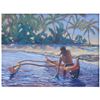 Image 1 : The Paddler on Canvas by Angela Headley 16" x 14''