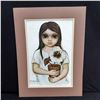 Image 1 : Signed Margaret Keane "Hibiscus Miss" print 18" X 24" (small scratch)