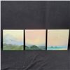 Image 1 : (3) 12" x 12" canvas paintings
