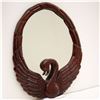 Image 1 : Asian Hand Carved Mahogany Wood Swan Mirror