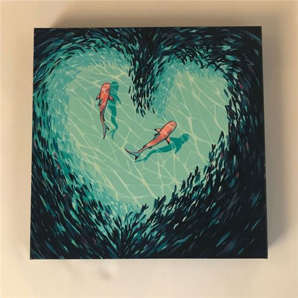 16" X 16'' "Teamwork" on Canvas by Christie Shinn of Shinn Studio