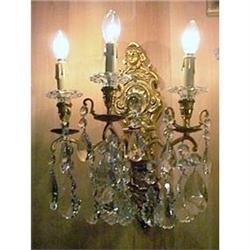 3 lights French Bronze wall sconce PAIR #1741271