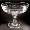 Image 1 : ANTIQUE ENGRAVED GLASS TAZZA DATED 1880 GL54 #1741487
