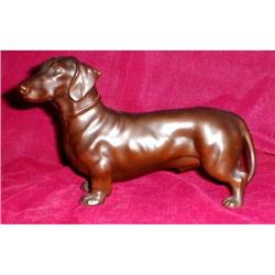 BRONZE Dachshund FIGURINE Vintage - LARGE - #1741590