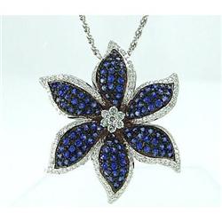 Sensational 18K Sapphire and Diamond Pendant #1741610