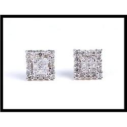 18K Yellow Gold Diamond Earrings #1741671