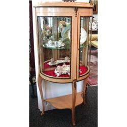 Petite French Painted Bow Front Vitrine c.1920 #1741726