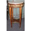 Image 1 : Antique French Walnut Marble Top Round Table #1741727
