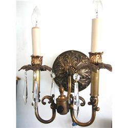 Vintage French Brass Sconces c.1930's #1741734