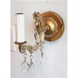Pair Vintage Italian Crystal Wall Sconces #1741739