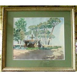 Listed Pavla Fortova-Samalova "Rome" Watercolor#1741781