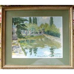 Pavla Fortova-Samalova "Villa D'Este" Watercolo#1741782