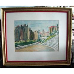 Listed Bertha Fanning Taylor "Verona" Watercolo#1741785