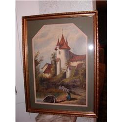 E. SINCLAIR "Landscape" Watercolor  #1741802
