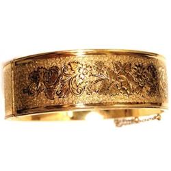 Victorian Gold & Enamel WIDE ornate bracelet #1741866