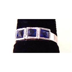 Antique Platinum and Sapphire Band #1742172