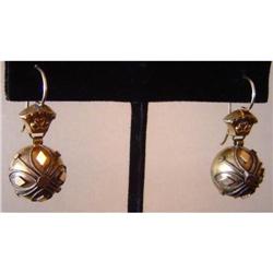Pair of Antique Gold-Plated Ball Earrings #1742211