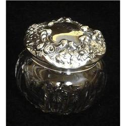 Antique Crystal & Sterling Silver Powder Jar #1742212