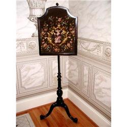 Firescreen Mahogany Needlework 19th Century #1749860