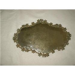 French Mirrored Plateau Brass Floral 19th C #1749861