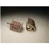 Image 1 : 18K Pink Gold Rose Cut Diamond Ruby Earrings #1750386