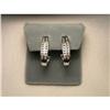 Image 1 : Estate 14K WG Double Row Diamond Hoop Earrings #1762860