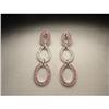 Image 1 : 14K WG Pink Sapphire Pave Diamond Earrings #1762895